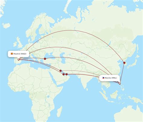 Flights from Manila (MNL) to Madrid (MAD) .